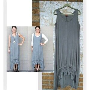 OH MY GAUZE! pewter maxi dress size 1/S